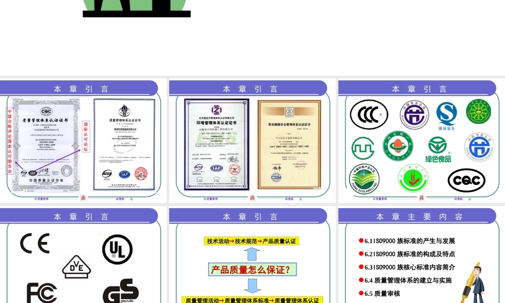 第六章-质量管理体系与质量认证