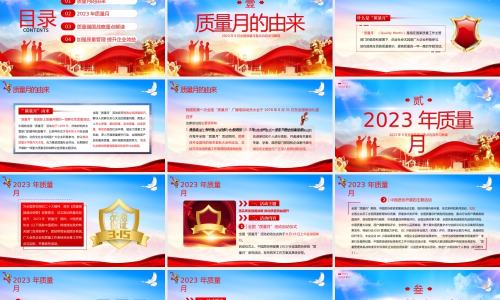 2023年全国质量月落实质量质量月课件