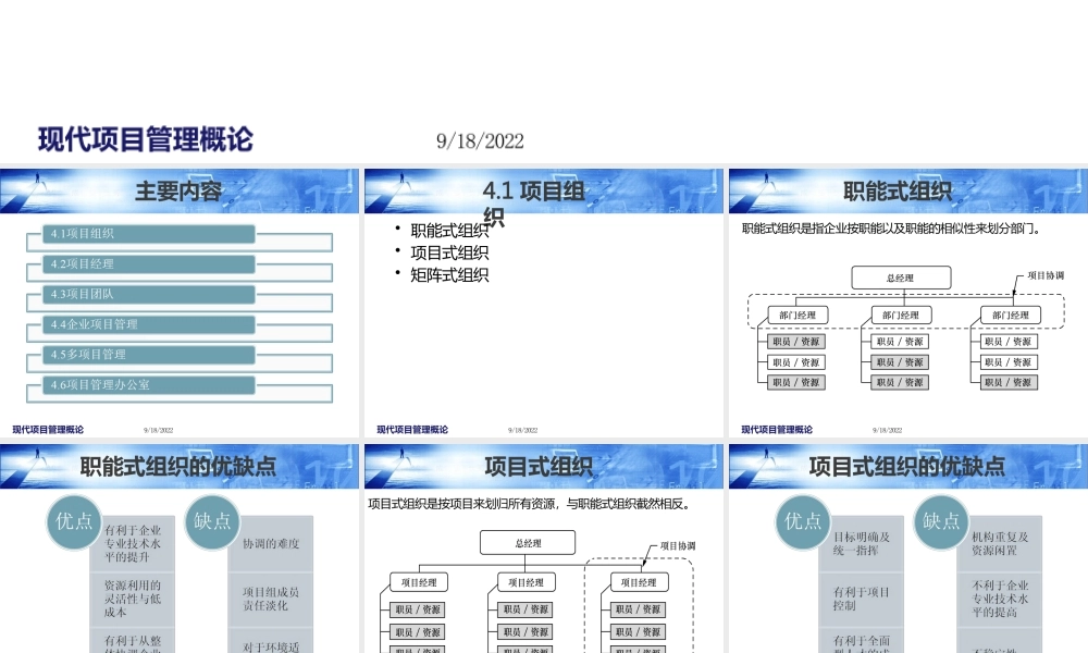 现代项目管理概论共7章第4章项目组织与项目团队