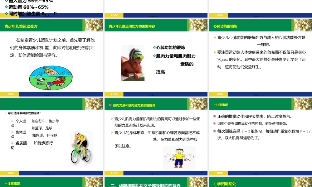 不同健身人群的营养需求课件