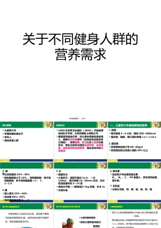 不同健身人群的营养需求课件