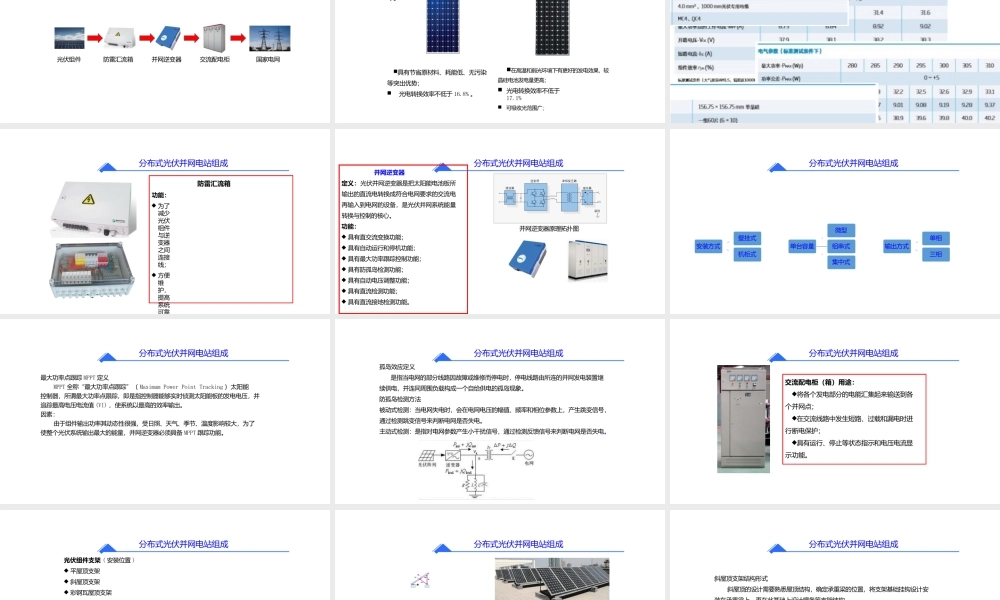 分布式光伏发电站培训学习完整课件