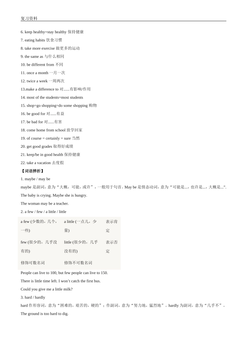 新人教版八年级上册英语单元语法及知识点归纳汇总_第3页