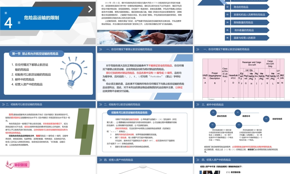 《民航危险品运输》第四章危险品运输的限制