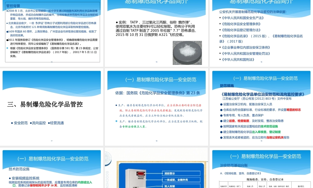 易制爆危险化学品的安全管理课件