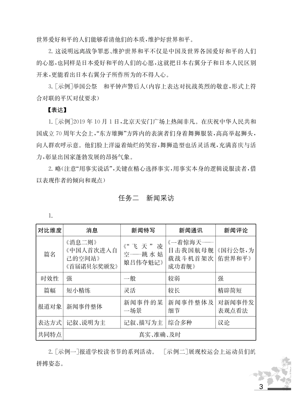 2025秋初中语文补充习题 八年级上册 参考答案_第3页