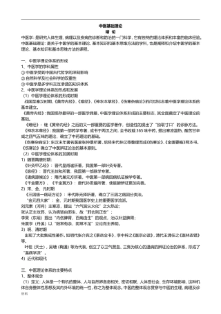 中医基础理论完整笔记