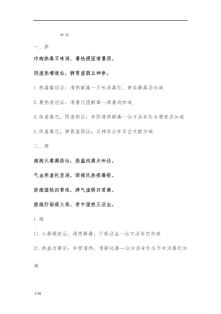 中医外科疾病歌诀