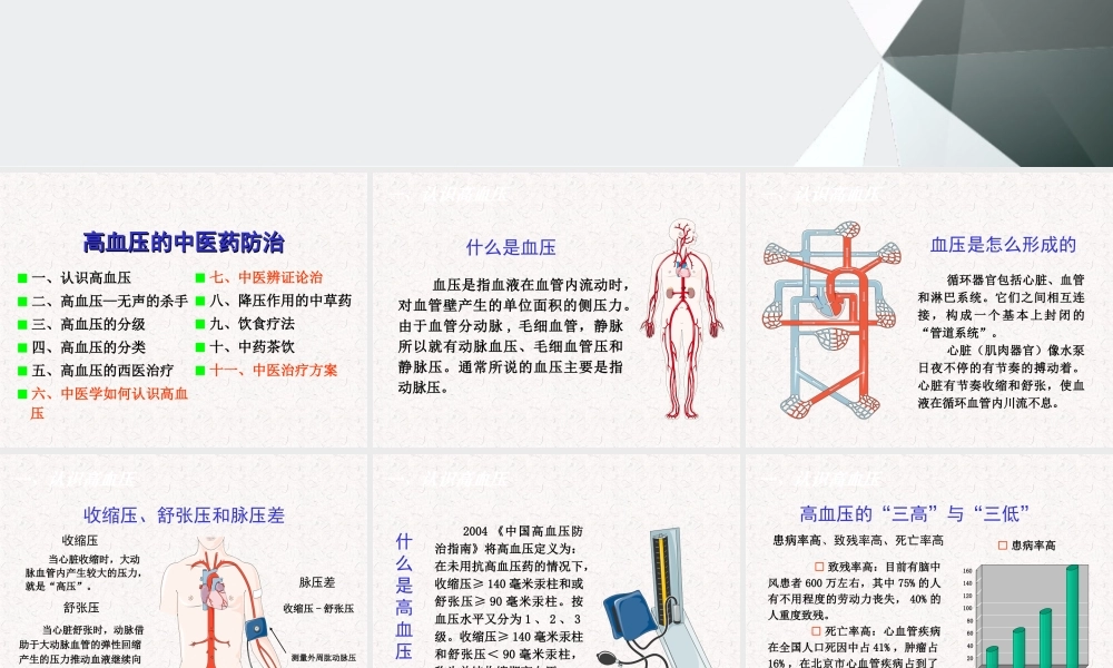 高血压中医药防治