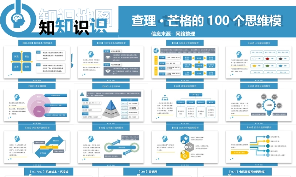 万物皆模型之100个查理.芒格的思维模型