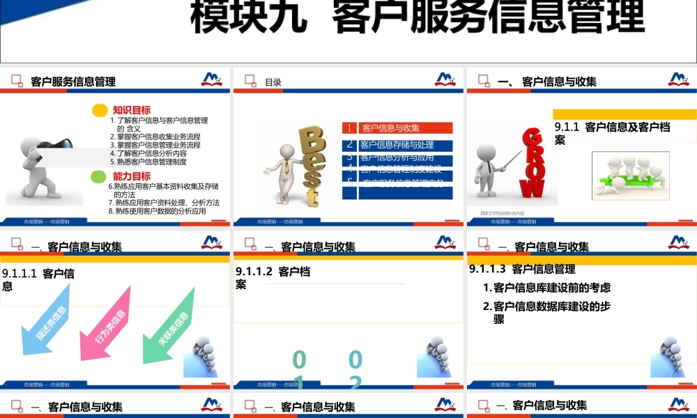 客户服务实务模块九客户服务信息管理