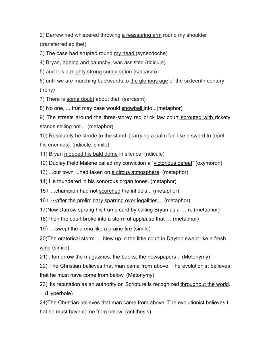 高级英语第三版第一册1-7课修辞整理_第3页