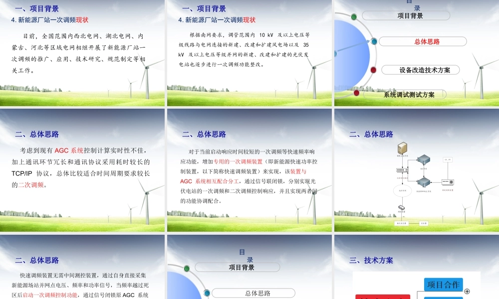风电场、光伏电站一次调频技术方案(含试验方案)
