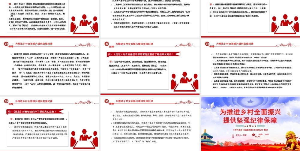 2025新修订的《农村基层干部廉洁履行职责规定》专题学习解读