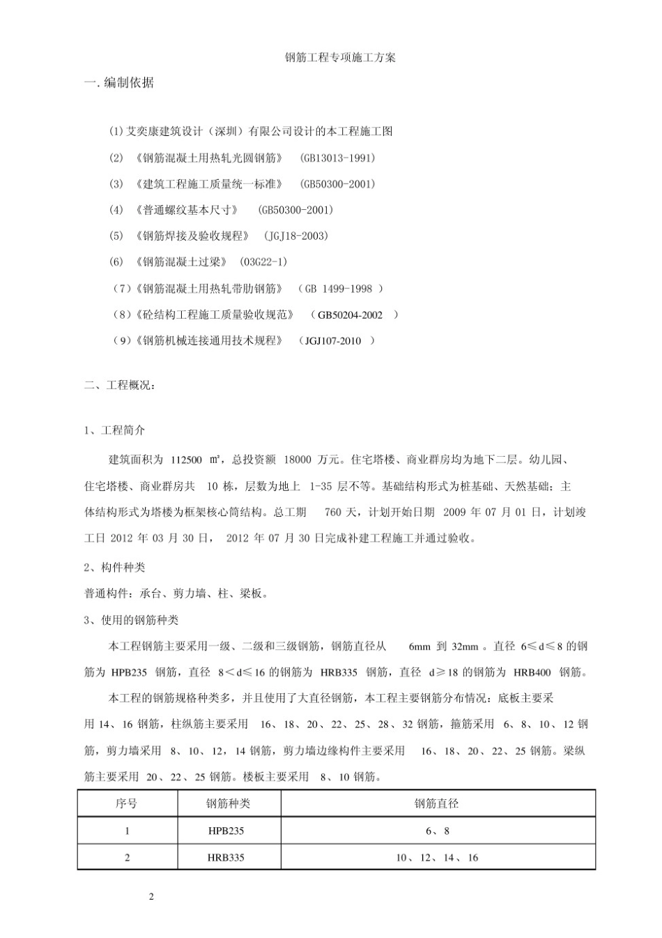 钢筋工程专项施工方案(完整)完整_第2页