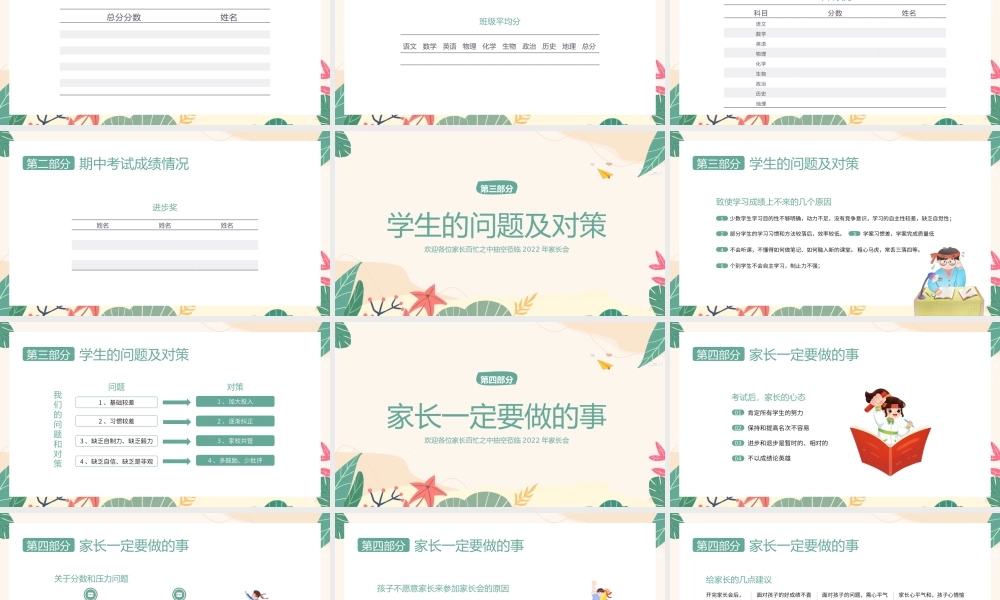 高一期中家长会完整