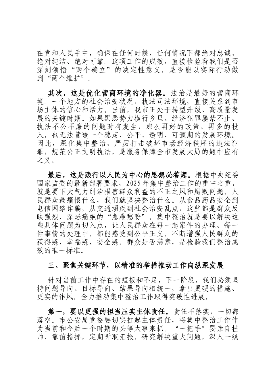 在全市集中整治工作领导小组办公室会议上的讲话_第3页