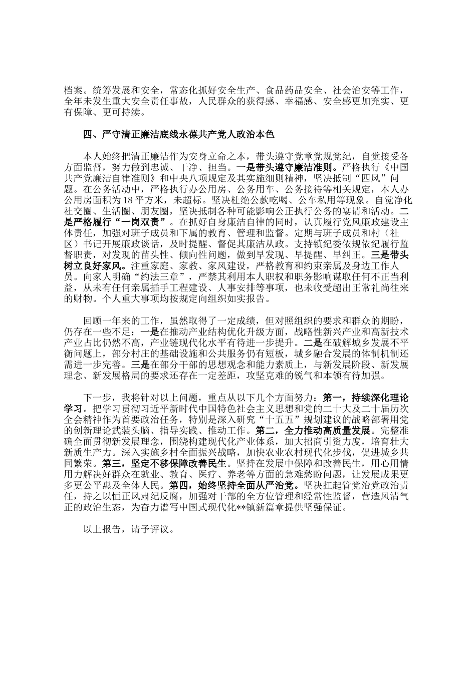 镇党委书记2025年度个人述职述廉报告_第3页