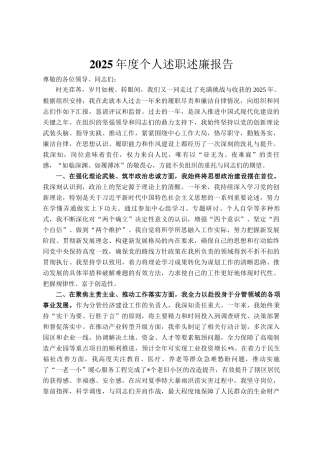 2025年度个人述职述廉报告