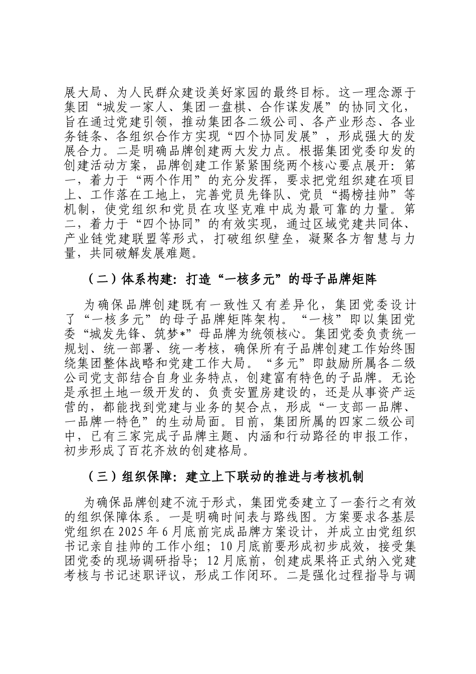关于2025年集团党建品牌创建工作情况的汇报_第2页