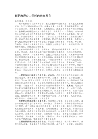 任职政府办主任时的表态发言