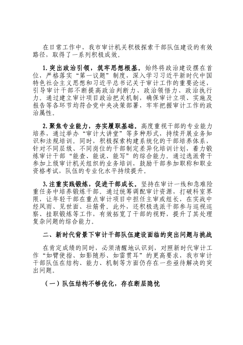 市审计局关于新时代审计干部队伍建设情况的调研报告_第2页