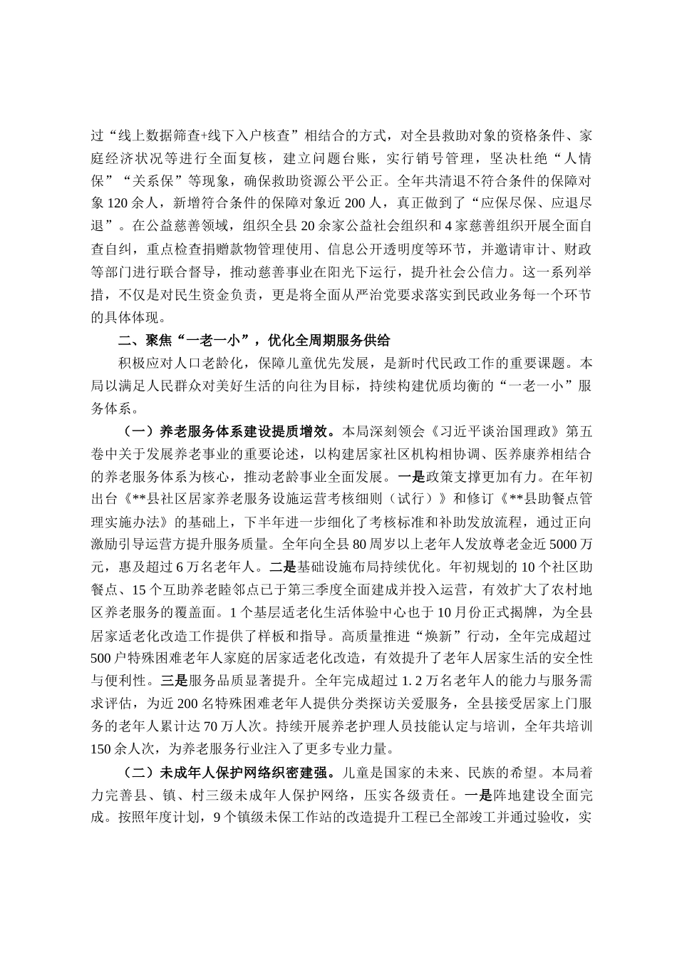 县民政局2025年度工作总结_第2页