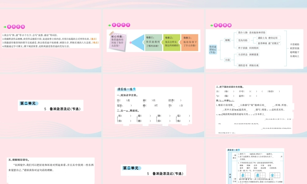 六年级语文下册 第二单元 5 鲁滨逊漂流记（节选）课件1 新人教版-新人教版小学六年级下册语文课件
