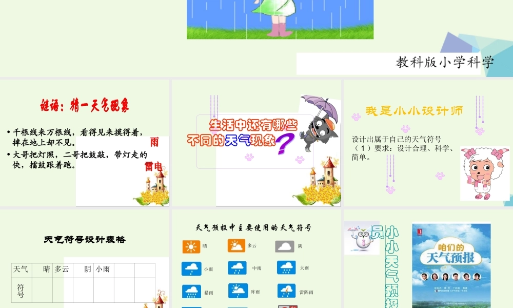 四年级科学上册 1.1 我们关心天气课件2 教科版-教科版小学四年级上册自然科学课件