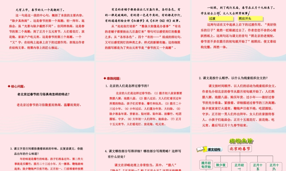 六年级语文下册 第二单元 6 北京的春节（第2课时）课件 新人教版-新人教版小学六年级下册语文课件