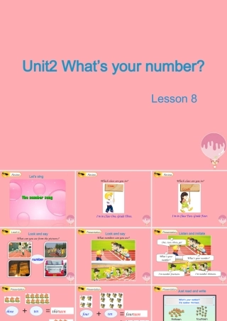 四年级英语上册 Unit 2 What’s your number（Lesson 8）教学课件 人教精通版-人教版小学四年级上册英语课件