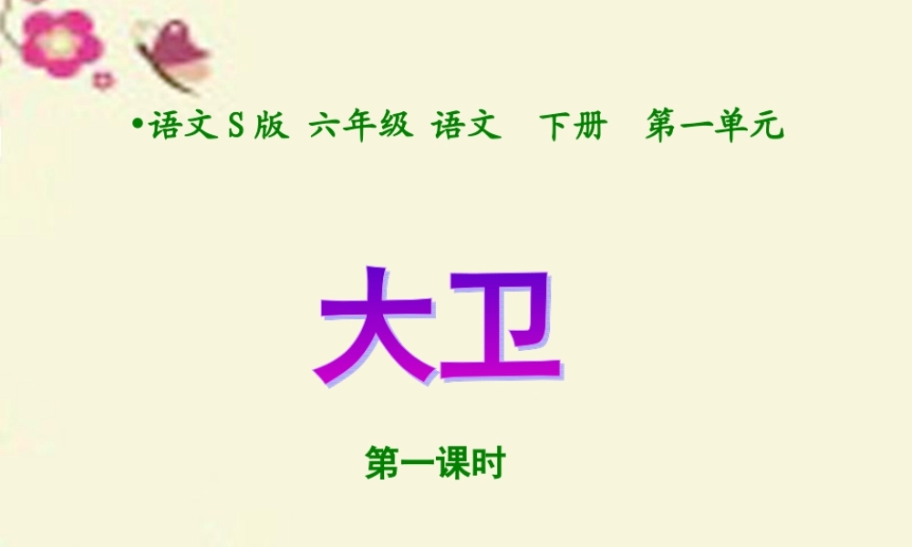 六年级语文下册 第1单元 2《大卫》课件1 语文S版-语文S版小学六年级下册语文课件