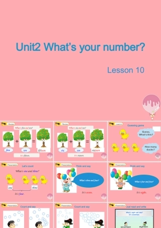 四年级英语上册 Unit 2 What’s your number（Lesson 10）教学课件 人教精通版-人教版小学四年级上册英语课件