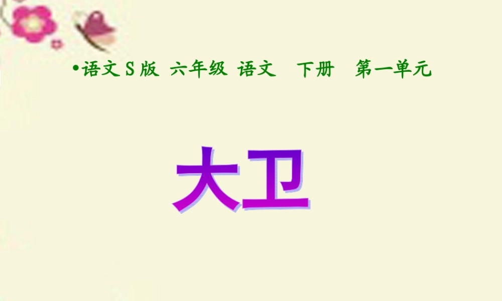 六年级语文下册 第1单元 2《大卫》课件4 语文S版-语文S版小学六年级下册语文课件