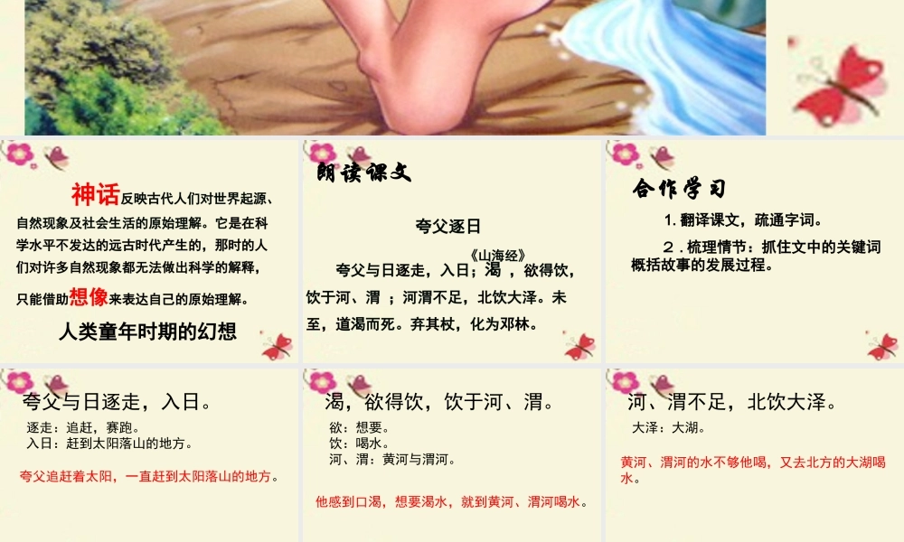 六年级语文下册 第1单元 3《夸父逐日》课件1 语文S版-语文S版小学六年级下册语文课件