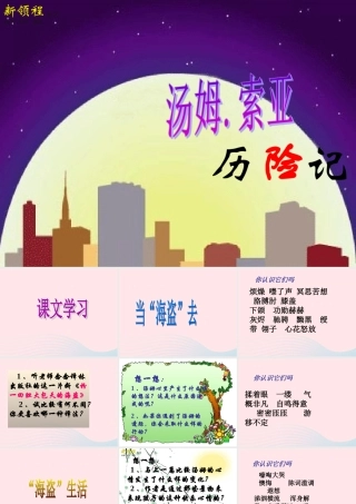 六年级语文下册 第四单元 17 汤姆 索亚历险记课堂教学课件2 新人教版-新人教版小学六年级下册语文课件