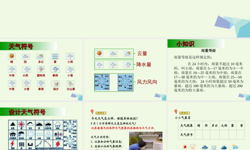 四年级科学上册 1.2 天气日历课件4 教科版-教科版小学四年级上册自然科学课件