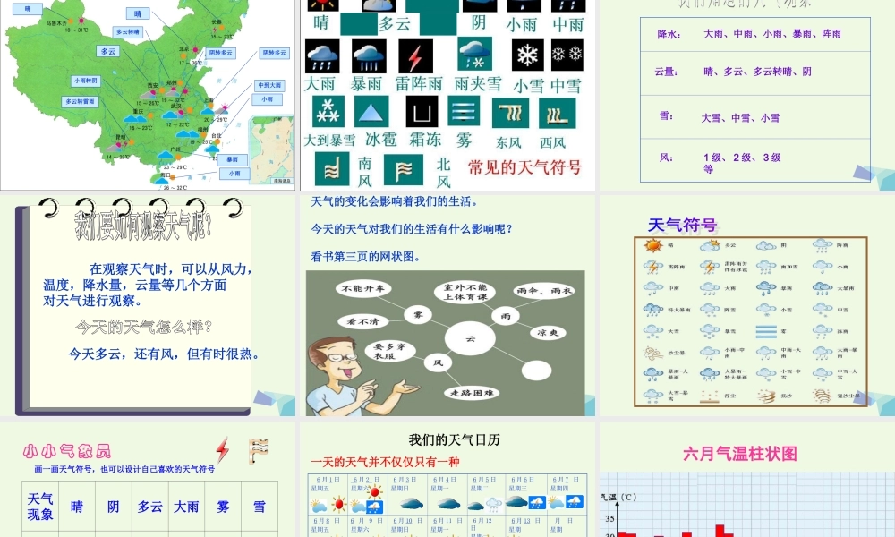 四年级科学上册 1.2 天气日历课件6 教科版-教科版小学四年级上册自然科学课件