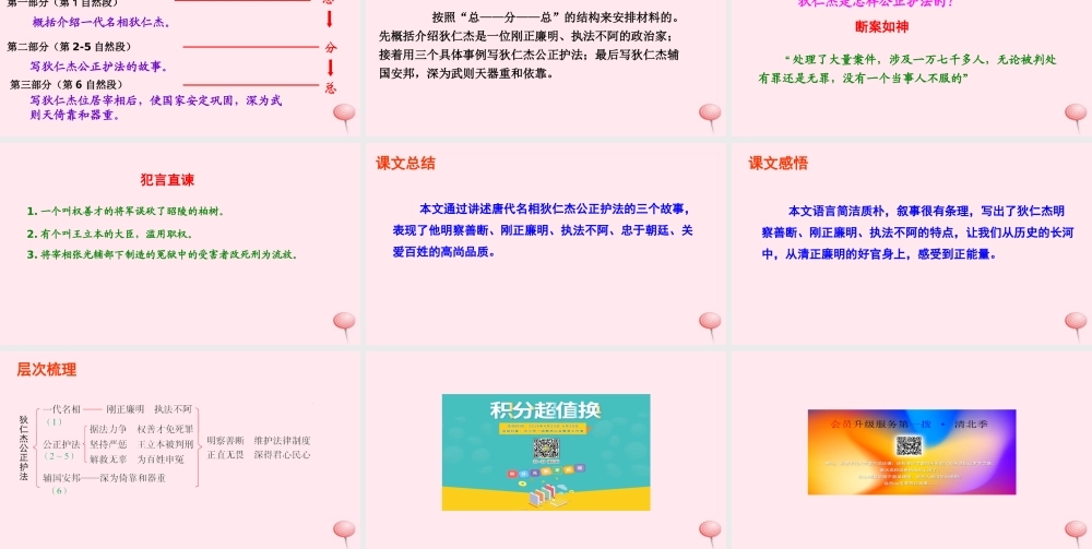 六年级语文下册 第二单元 7 狄仁杰公正护法课件 语文S版-语文S版小学六年级下册语文课件