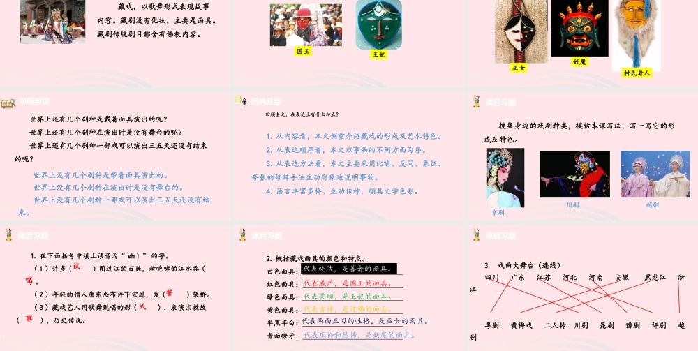 六年级语文下册 第1单元 4藏戏课件 新人教版-新人教版小学六年级下册语文课件