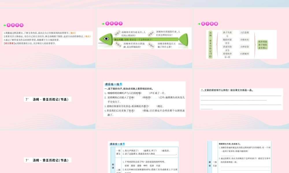 六年级语文下册 第二单元 7 汤姆 索亚历险记课件2 新人教版-新人教版小学六年级下册语文课件