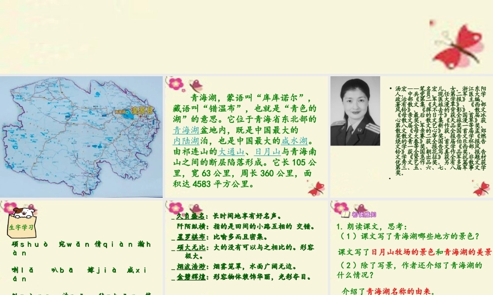 六年级语文下册 第2单元 5《迷人的青海湖》课件3 语文A版-语文A版小学六年级下册语文课件