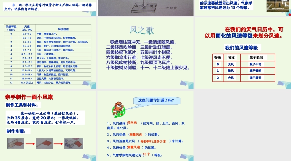 四年级科学上册 1.4 风向和风速课件1 教科版-教科版小学四年级上册自然科学课件