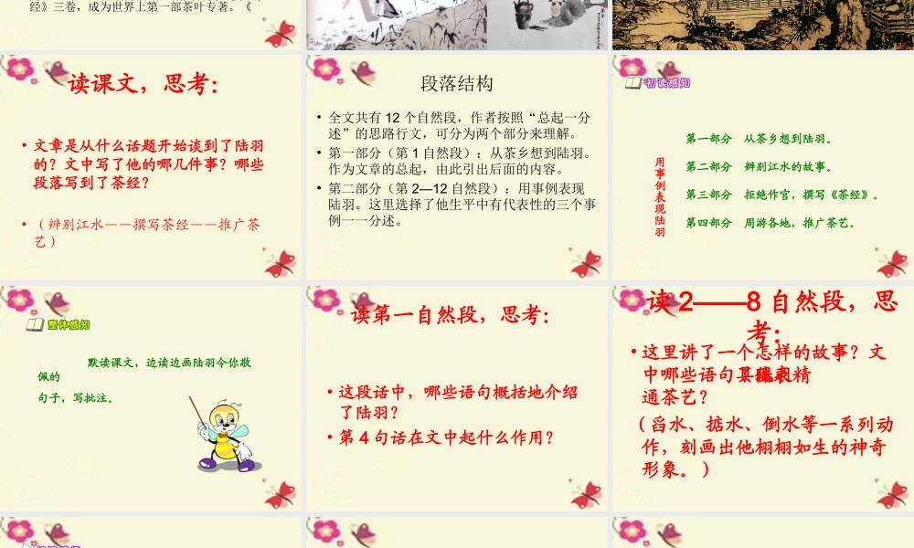 六年级语文下册 第5单元 22 陆羽与《茶经》课件9 语文S版-语文S版小学六年级下册语文课件