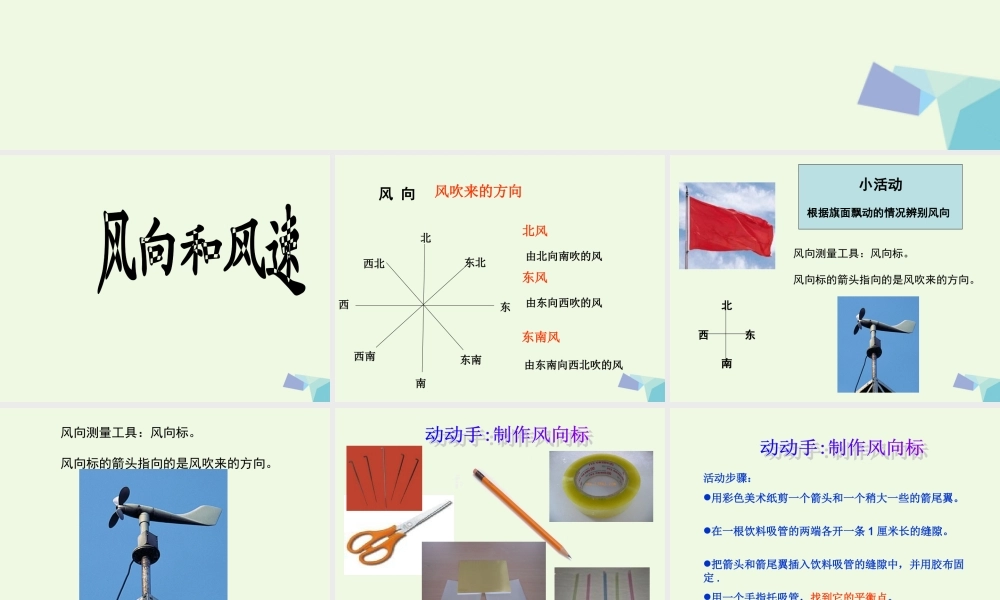 四年级科学上册 1.4 风向和风速课件3 教科版-教科版小学四年级上册自然科学课件