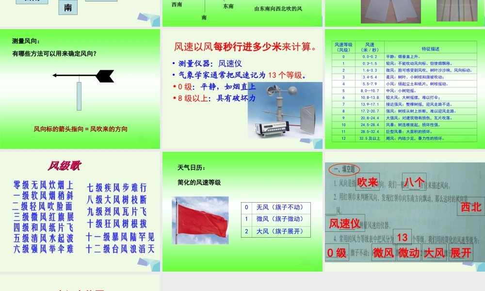 四年级科学上册 1.4 风向和风速课件4 教科版-教科版小学四年级上册自然科学课件