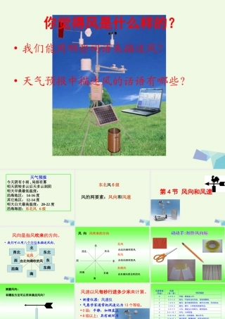四年级科学上册 1.4 风向和风速课件4 教科版-教科版小学四年级上册自然科学课件