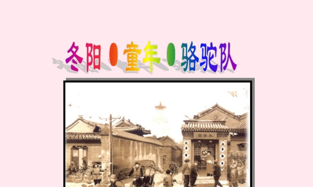 六年级语文下册 第二单元 第5课《冬阳童年骆驼队》课件 西师大版-西师大版小学六年级下册语文课件