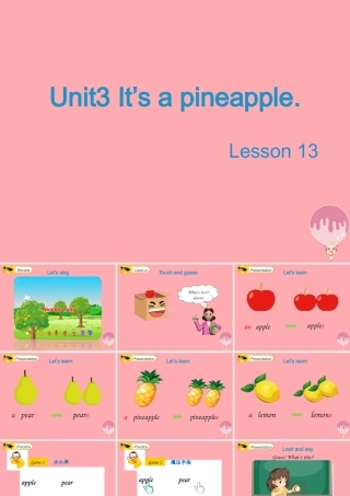 四年级英语上册 Unit 3 It’s a pineapple（Lesson 13）教学课件 人教精通版-人教版小学四年级上册英语课件
