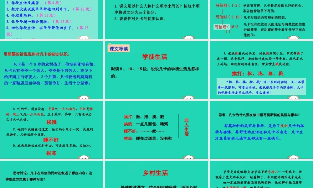 六年级语文下册 第四组 15 凡卡教学课件 新人教版-新人教版小学六年级下册语文课件
